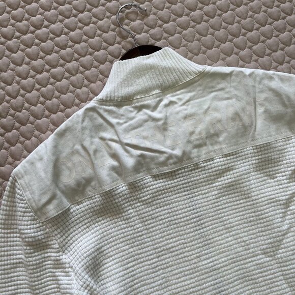 NWOT DIESEL Men's Sweater Zipped Cardigan Size M Cream Cotton Blend - Picture 3 of 13